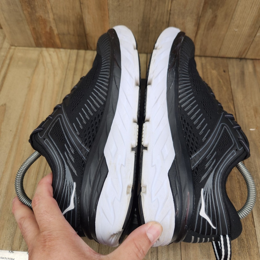 Hoka One One Bondi 7 Running Shoes Womens size 8.5 Black White 1110519 BWHT - Picture 6 of 10